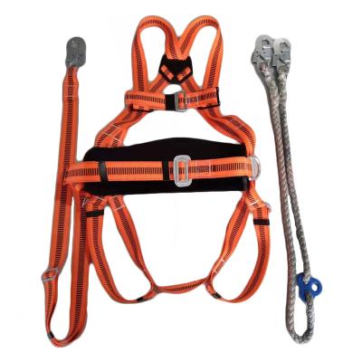 China Fall protection equipment riding 5 point full body personal protective double-insurance for electric safety belt for sale