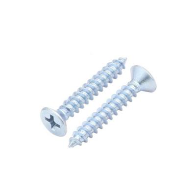 China Flat Pan Zinc Sheet Metal Screw Tapping Screws Zinc Phillips Countersunk Head Screws for sale