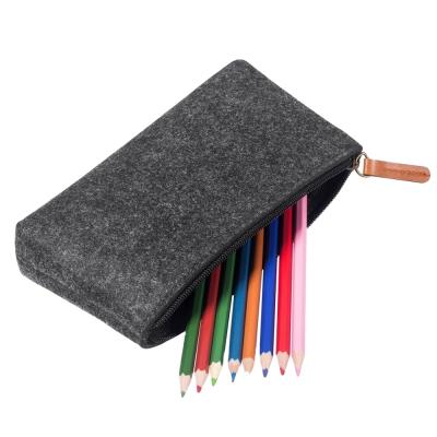 China Schools & Offices Customized Size Logo Felt Pouch Felt Zipper Bag 2mm Felt Pen Case 3mm Felt Pencil Cases for sale