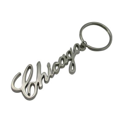 China Promotion Gift Custom Letter Shape Stainless Metal Key Chain Words Key Chain for sale