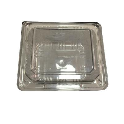 China Disposable newest disposable plastic fruit square boxes lunch packing box plastic tray for fruit with good service for sale