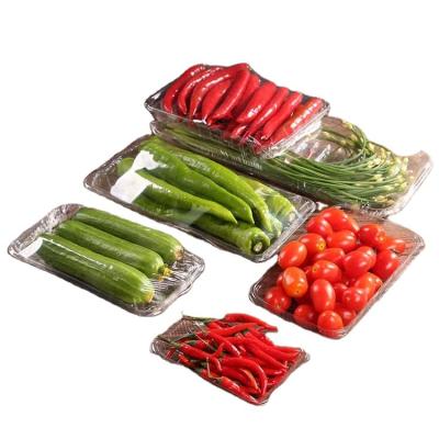 China Low Price Promotion Clear Transparent Transparent PET Blister Disposable Eco Friendly Stocked Plastic Fruit/Vegetable Tray for sale