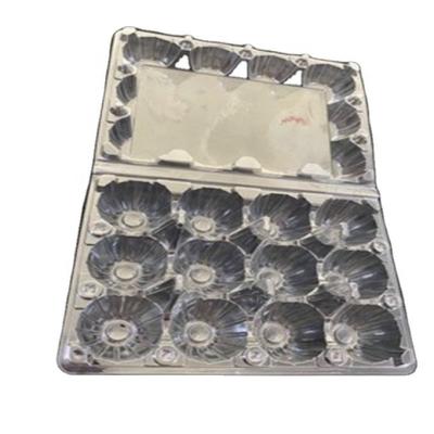 China Wholesale 12 Holes Clamshell Blister Blister Disposable Eco Friendly Stocked Plastic Egg Tray Packaging for sale