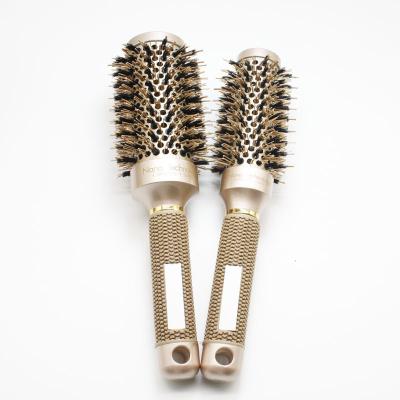 China Professional Waterproof Hair Dressing Brushes High Temperature Resistant Ceramic Round Iron Hair Styling Tool Hair Brush for sale