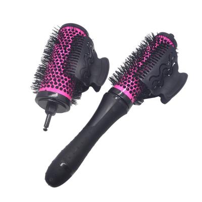 China 6pcs/set Waterproof 3 Class Detachable Handle Hair Roller Brush With Setting Clips Barrel Hair Curler Comb Aluminum Ceramic Barber for sale