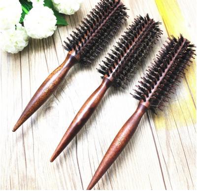 China Salon Small MOQ Wholesale Color Wooden Comb Deep Salon Styling Boar Bristle Hair Brush Round Barrel Brushes Wooden Pointed Comb Tail Comb for sale