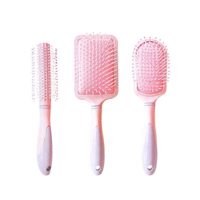 China Waterproof Cute Pink Purple Paddle Hair Brush Round Brush Hair Comb Professional Hair Brush Factory for sale