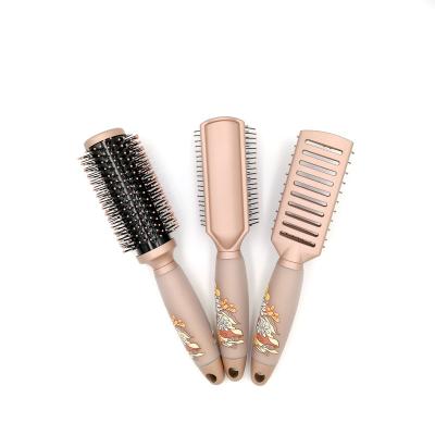 China Waterproof Professional Hair Dressing Brushes High Temperature Resistant Ceramic Iron Around Comb Hair Styling Tool Hair Brush for sale