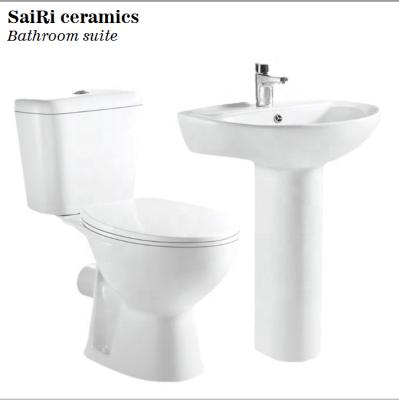 China Modern Ceramic Toilet Henan Hot Sale Bathroom Suite With Close Coupled +pedestal Basin for sale