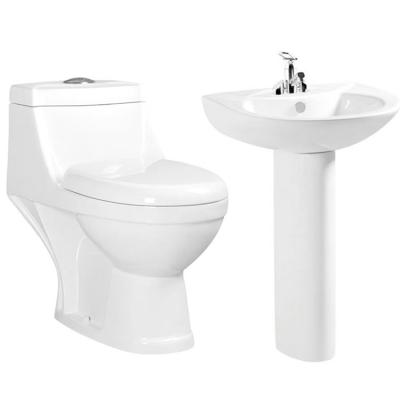 China Double-flow Factory Supply Good Quality Chinese Ceramic Toilet Sanding One-piece Pedestal Sink for sale