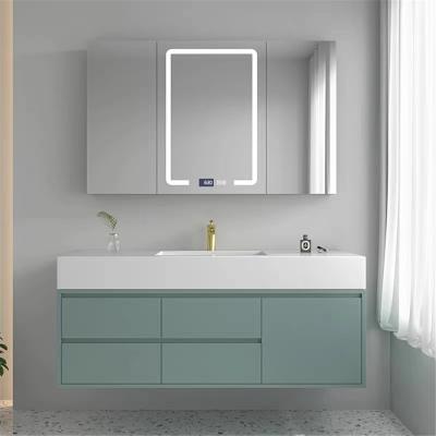 China Modern Color Storage Furniture PVC Mirror Bathroom Vanity Set Modern Toilet Cabinet for sale