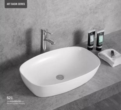 China SAIRI Modern Rectangular Ceramic Wash Basin Bathroom Sink for sale