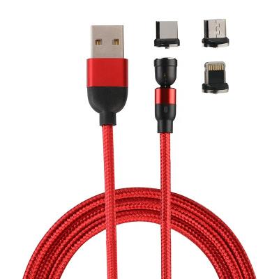 China Mobile Phone Types Updated Magnetic Charger Wholesale 180 Degree Rotating Nylon Braided 3 In 1 Magnetic Type C USB Cable for sale