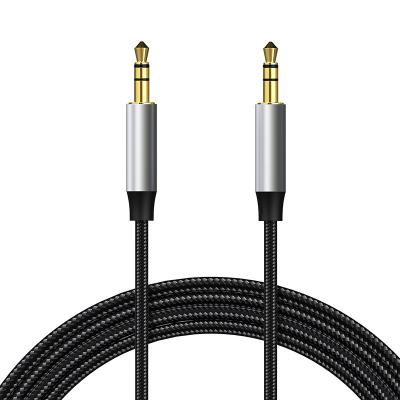 China Car Audio 3.5 Nylon Cable P3202X Jack Male To Aux Cable. male car stereo for car cell phone headset for sale