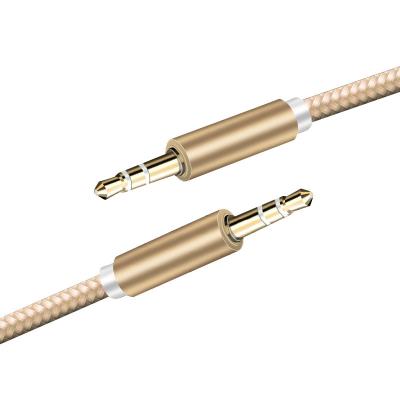 China Car Sale P3304X High Fidelity Noise Loudspeaker Cable 3.5mm Nylon Braided Audio Audio Cable For Iphone for sale