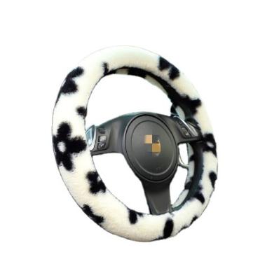 China Cute/Cartoon Steering Auto Steering Wheel Cover Flower Plush Wheel Cover Universal Car Accessories for sale