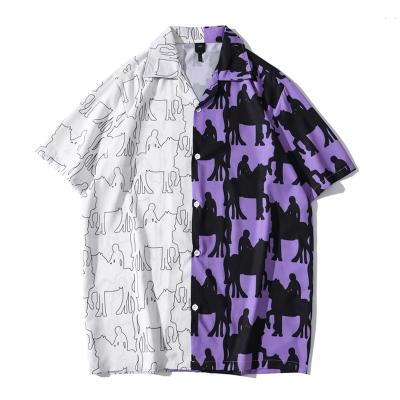 China Anti-Wrinkle Patchwork Hawaiian Shirt Mens Vintage Mens Shirt Summer Shirts For Men for sale