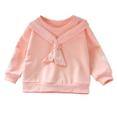 China Anti-wrinkle Babies Hoodies Collar Heart Print Sweatshirt Autumn Pullover Kids Clothes Children Long Sleeve Sweater Hoodies for sale