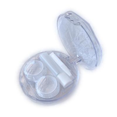 China Simple style contact lens storage box Japanese clean contact lens mate cosmetic box double care box and transparent for sale