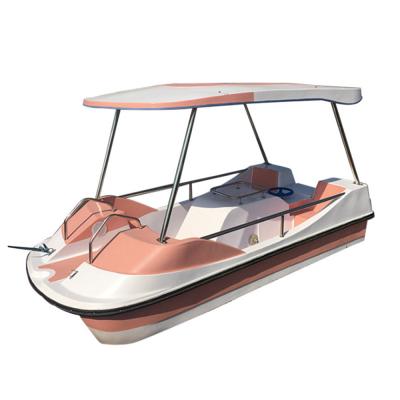 China Customizable Cruise FRP Boat Park Water Bike Pedal FRP 4 Person Boat Bumper Cruise for sale