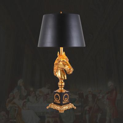 China European Classic Luxury Horse Head Table Lamp With Light European Marble Base Table Restaurant Table Lights Bedside Night Light for sale