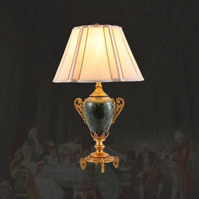 China European Style Classic Brass Table Lamp With Column Table Light Living Room Restaurant Study Marble Center Table Lights for sale