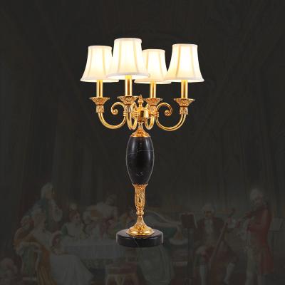 China EUROPEAN XingZhong Restaurant Baroque Antique Brass Lights Luxury European Style Lamps Mid Century Marble Table Lamp Centerpiece for sale