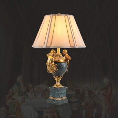 China XingZhong EUROPEAN Style Retro Marble Table Lamps Bedside Lamps European Luxury Home Table Light Brass Deco Lamps for sale