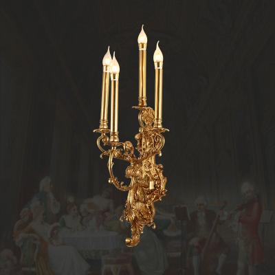 China EUROPEAN XingZhong Wall Lamps Royal Decorative Luxury Antique Copper Wall Lighting Candle Light E27 For Home Hall Villa Corridor for sale