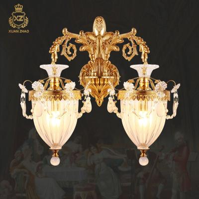 China XingZhong Copper H65 Crystal Wall Lamp Bedroom Bedside Lights French Living Room Aisle Hallway Staircase Lighting for sale