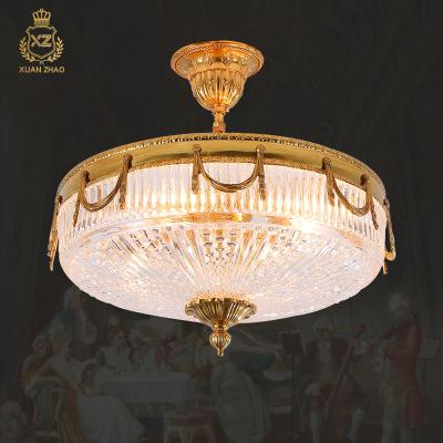 China XingZhong Outdoor Mounted European Style Led Suspended Ceiling Light Gold Hallway Crystal Lamp Lights for sale