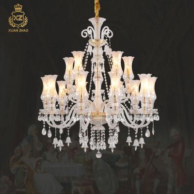 China XingZhong European Vintage Glass Chandelier Living Room Lights All Copper French Bedroom Lighting Modern Chandelier Ceiling Lamp for sale