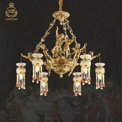 China Classic Crystal Pendant Lamp Chandeliers Drop Turkish Crystal Antique Chandelier Vintage Luxury European XingZhong Cupid Deco Church for sale