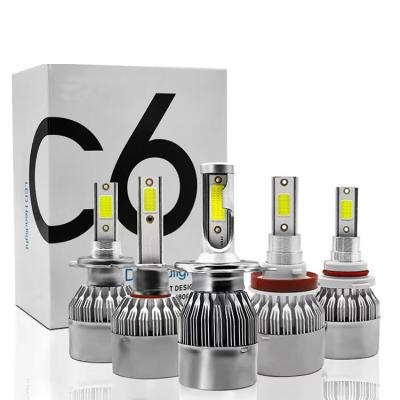 China Wholesale Factory Price Automotive Led Headlight Led Car Headlight Bulbs H1 H3 H4 H7 COB C6 Led Headlight for sale