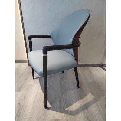 China Modern Minimalist Accessories Leather Soft Bag Style High Grade Ebony Wood Armchair Ergonomic Residence Chair for sale