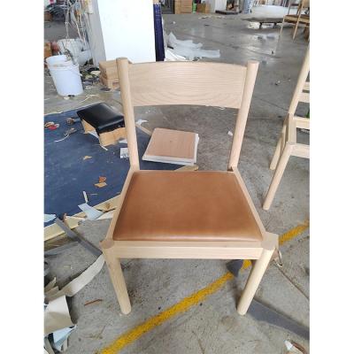 China Modern Nordic Solid Wood Dining Chair Simple Leather Children's Office Household Household Chair Back Learning Chair Restaurant for sale