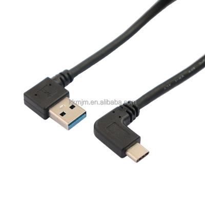 China Mobile Phone 90 Degree Left Angle Type C Cable Type-C 3.0 USB 2.0 Fast Charging Cable For Samsung S8 S9 Plus For Huawei Data USB C Cable for sale