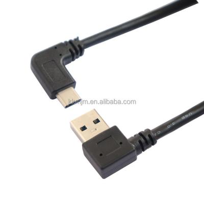 China Mobile Phone 90 Degree Right Angle Type C Cable Type-C 3.0 USB 2.0 Fast Charging Cable For Samsung S8 S9 Plus For Huawei Data USB C Cable for sale