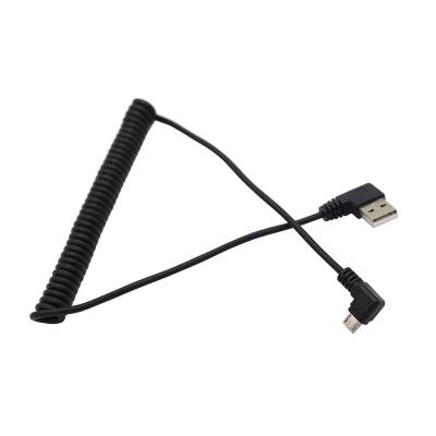 China Mobile Phone Cheap Price Fast Charging Usb 90 Degree Spring Cable Computer Phone Cable Micro Usb Data For Samsung Android Phones for sale