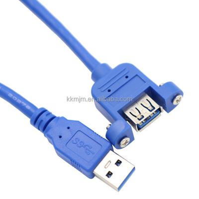 China COMPUTER USB Extension Cable Screw Panel Mount Male to USB3.0 USB 3.0 Panel Mount Female Extension Cable for sale