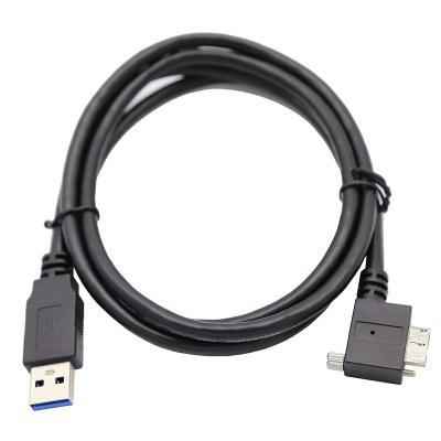 China COMPUTER Left 90 Degree L Elbow 1.2M USB 3.0 Micro B Cable USB A Male To USB Micro B Male Cable With Ears Can Be Fixed for sale