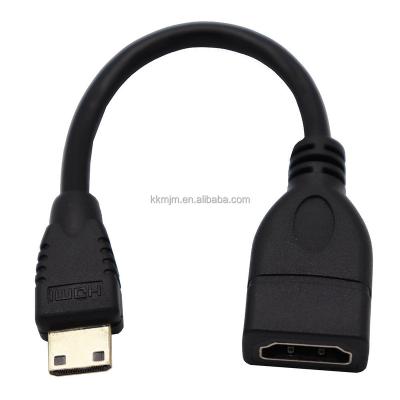 China Straight COMPUTER Mini HD-MI Male To Female HD-MI Adapter Cable For HDTV 1080p Gold Plated for sale