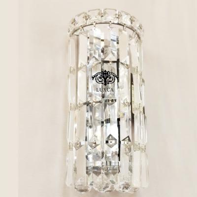 China Modern Luxury LED Hallway Lights Chrome Bedside Lamp Luxca Crystal Modern Wall Lamp for sale