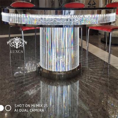 China Luxca Contemporary Luxury Hotel Modern LED Villa Crystal Dining Table Lamp for sale