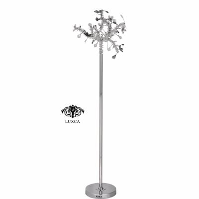 China Hot Selling Luxury Postmodern Luxury Indoor Bedroom LED Modern Crystal Floor Lamp Hotel Living Room Luxca for sale