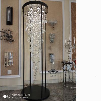 China Luxca Post-Modern Contemporary Luxury Hot Sale Customized Indoor Hotel Lobby Modern LED Crystal Floor Lamp for sale