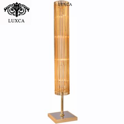 China Post Modern Contemporary Gold and Champagne Crystal Floor Lamp from Luxca for sale