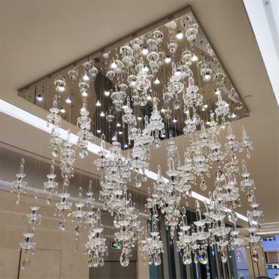 China European Luxca Chandelier Chandelier CustomizeLarge Crystal Rain Drop Ceiling Lights Contemporary Modern Decorative Luxury Villa Hotel Lobby for sale