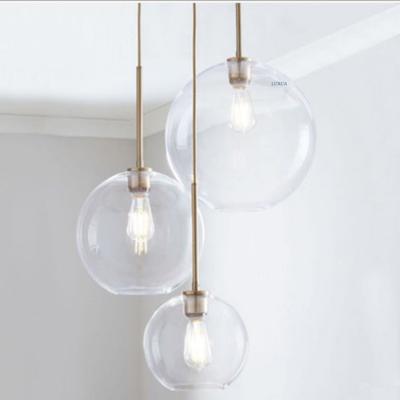 China New Modern Nordic Luxury Simple Pendant Light Combination Lamps Living Room Bedroom Bar Gradient Glass Ball Head Glass Ball for sale