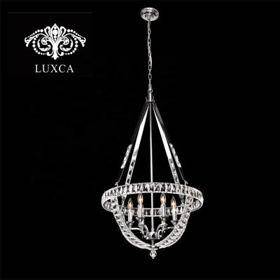 China Luxca Modern Light European Style Art Fashion Crystal Chandelier Cage Lamp Dining Room Living Room Hotel Decoration Pendent 6 for sale